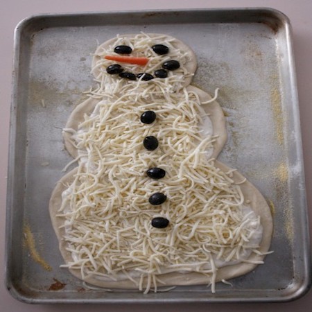 snowman pizza