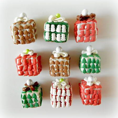 wrapped present krispie treats