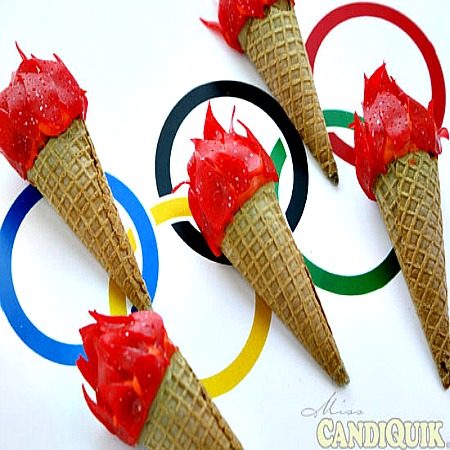 olympic torch cupcakes