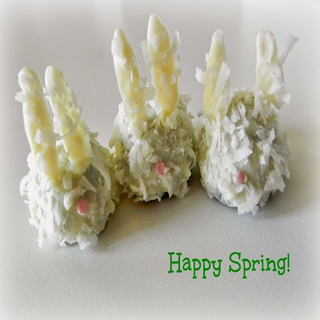 Coconut Covered Cake Bite Bunnies