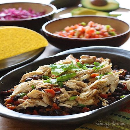 Slow Cooker Chicken Black Bean Taco