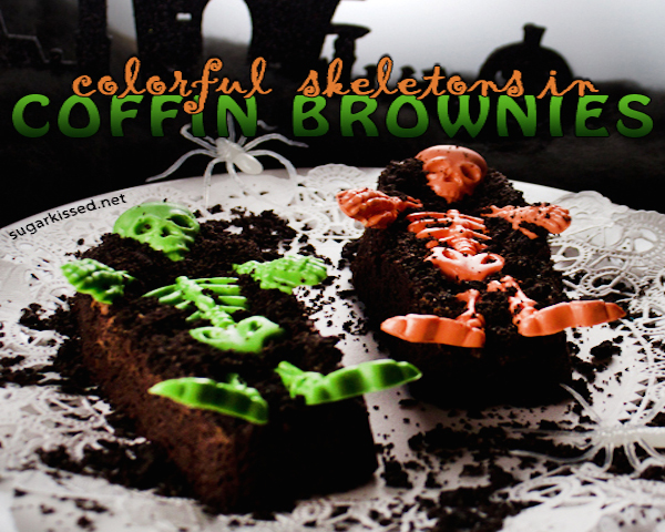 Colorful Skeleton Coffin Brownies