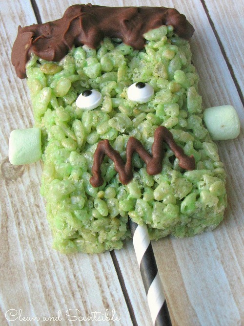 Frankenstein-Rice-Krispie-Pops