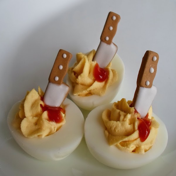 Halloween deviled eggs