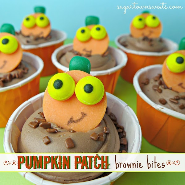 Pumpkin Patch Brownie Bites~Pumpkin Treats