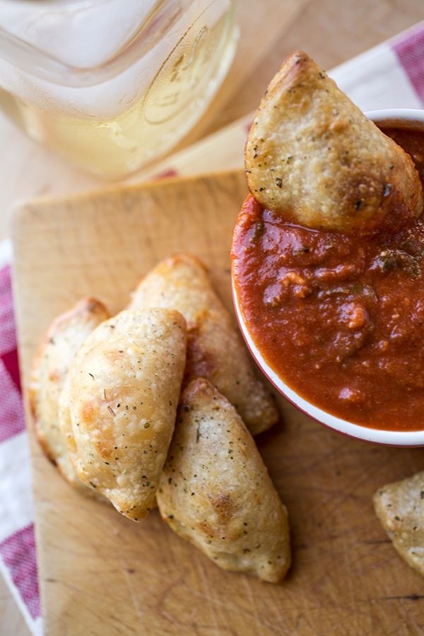 mini calzone and dip