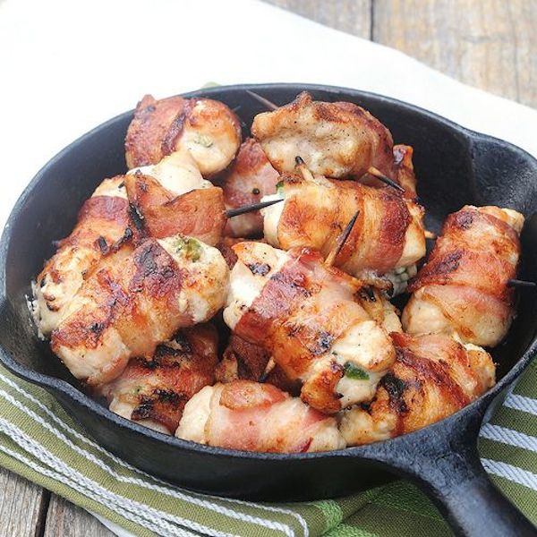 bacon wrapped jalepeno chicken bites