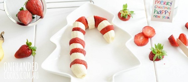 banana and strawberry candy cane