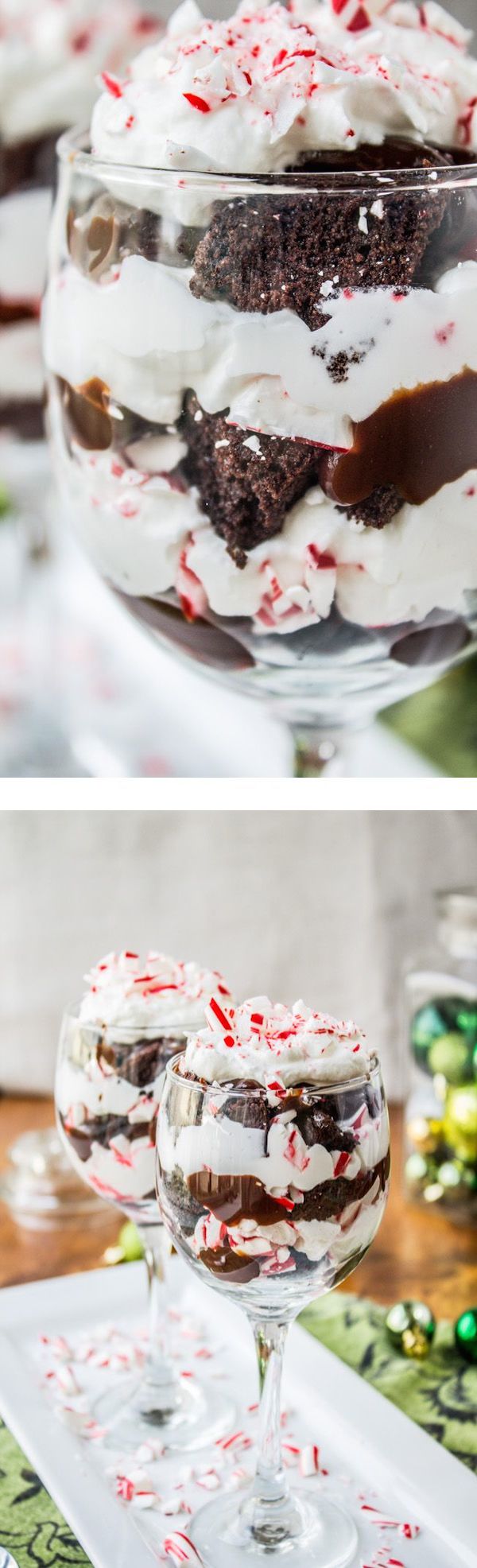 candy cane brownie trifle