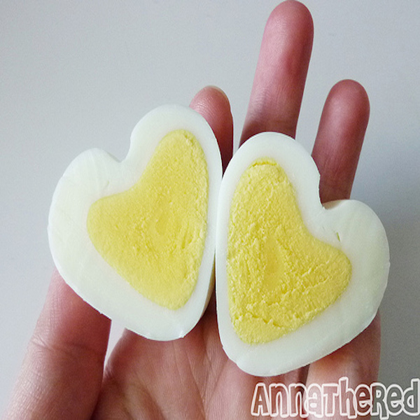 heart shaped hard boiled eggs