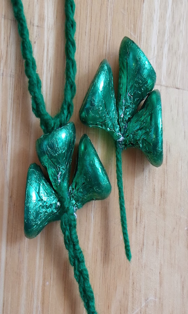 Hershey Kiss Shamrock Necklace or Ornament