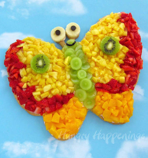 Butterfly fruit pizza recipe