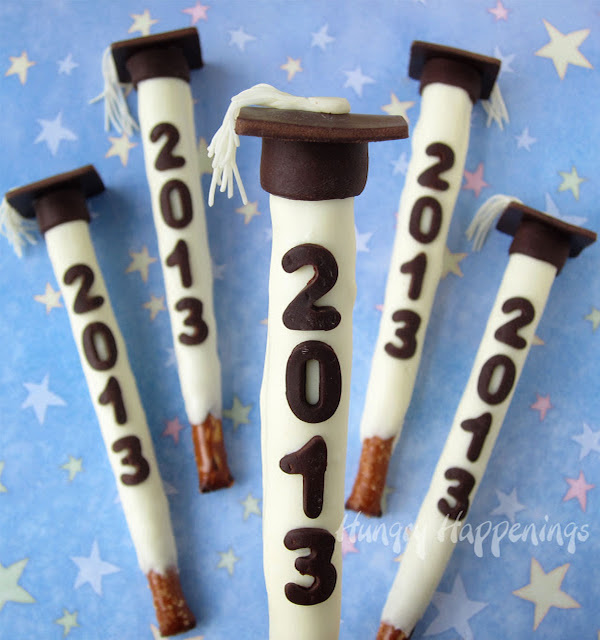 Chocolate Pretzel Pops for Graduation Parties