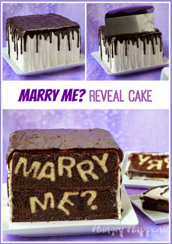 Marry Me Reveal Cake