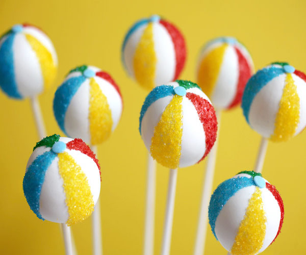 beachball cake pops