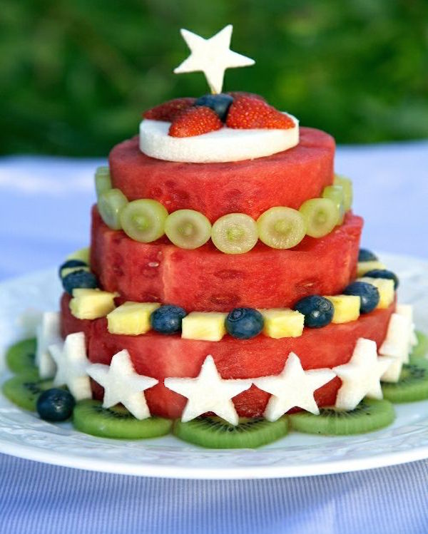 fresh fruit watermelon cake