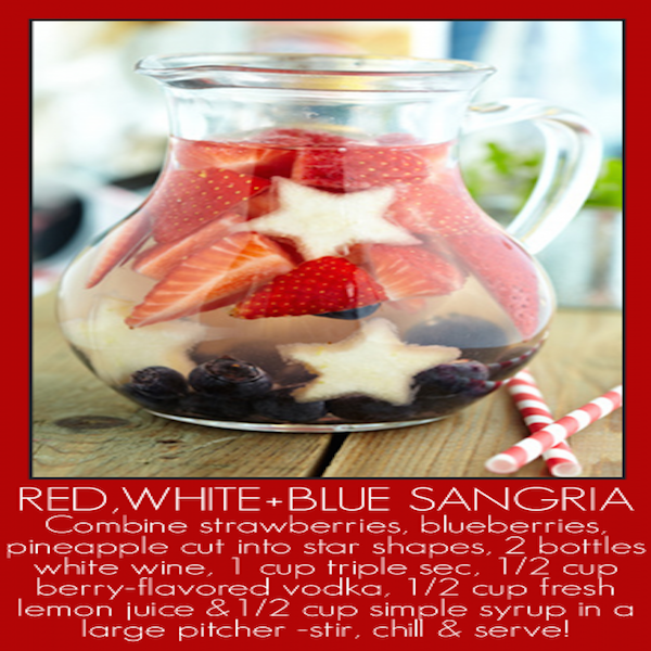 red, white and blue sangria