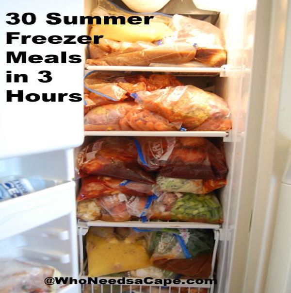 30 summer freezer meals