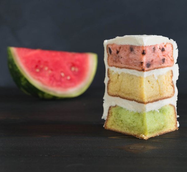 watermelon inspired layered cake