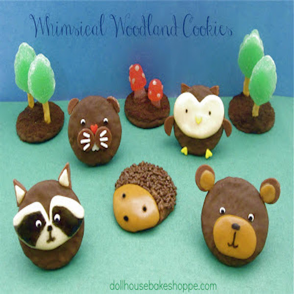 woodland animal cookies scene