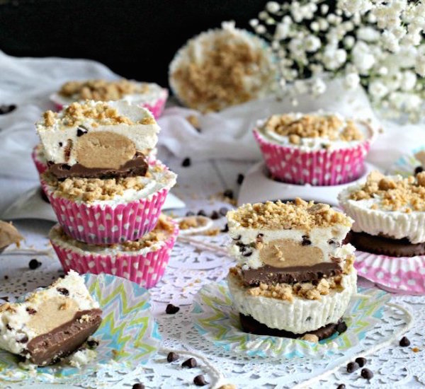 no bake peanut butter cook dough cups