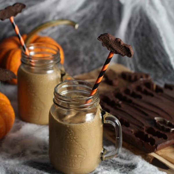 chocolate fudge brownies and pumpkin brownie milkshake