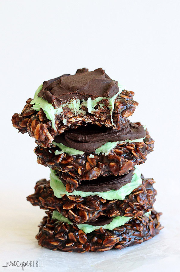 Fudge-Mint-Chocolate-No-Bake-Cookies-www.thereciperebel.com