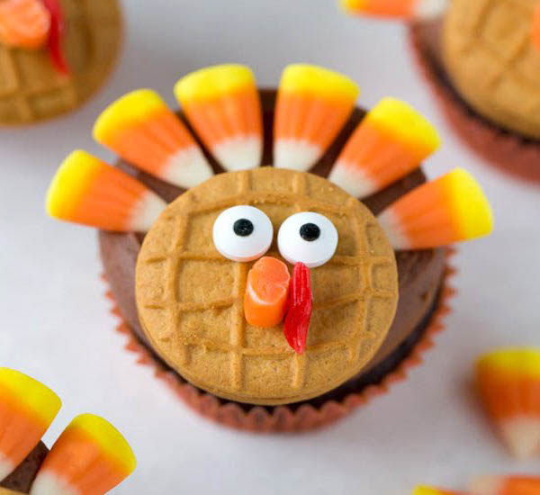 chocolate turkey cupcakes