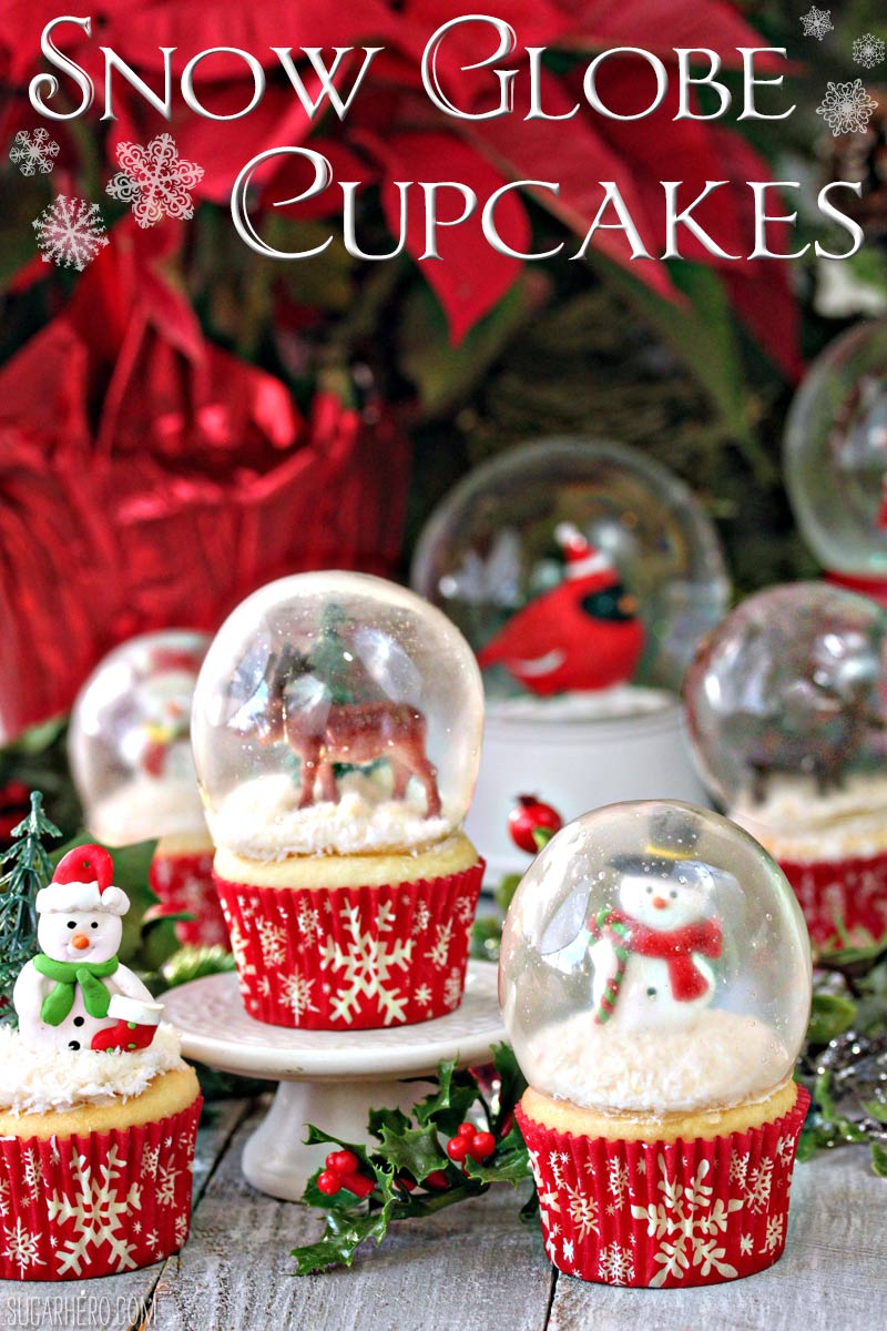 snow globe Christmas cupcakes party food