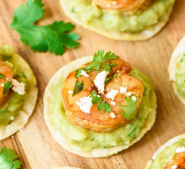 spicy shrimp guacamole bites