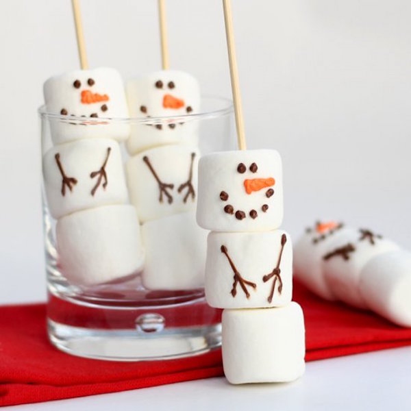 diy marshmallow snowman stirrers