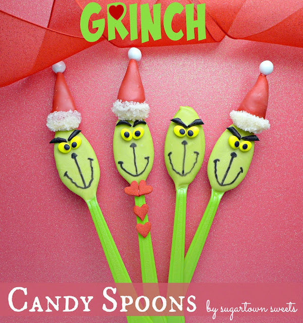 grinch candy treats candy spoons