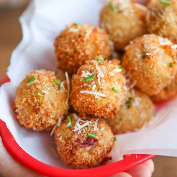 loaded mashed potato balls