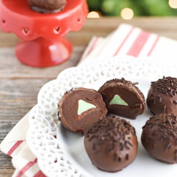 mint chocolate truffles