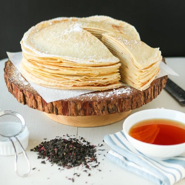 black rose tea crepe cake