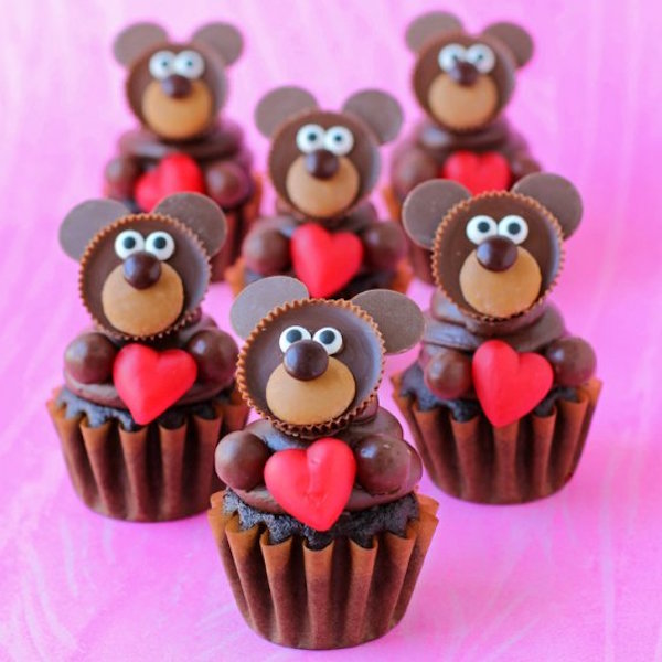 chocolate teddy bear cupcakes