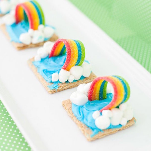 graham cracker rainbow weather snack