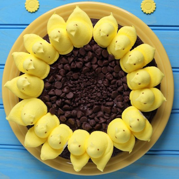 Peeps Sunflower Brownies