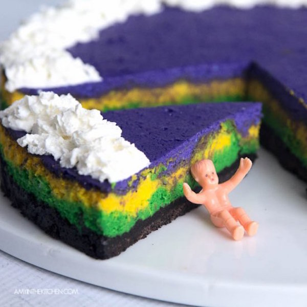 mardi gras cheesecake