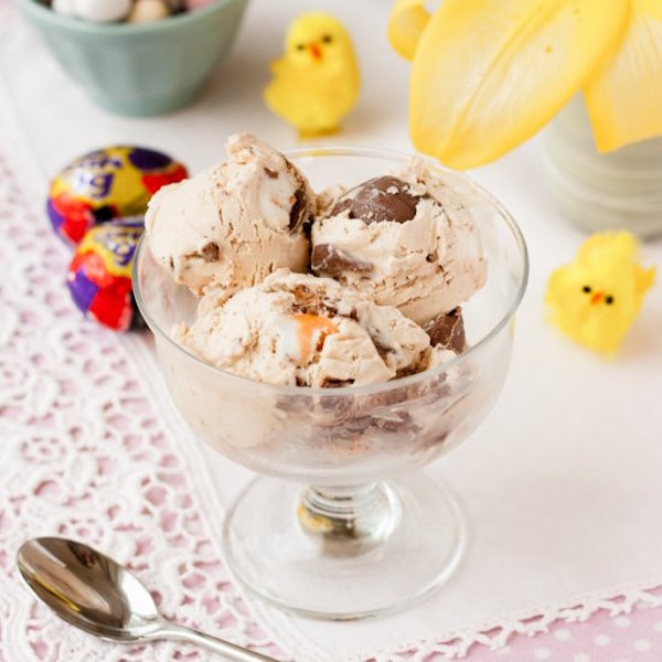 easy no churn cadbury creme egg ice cream