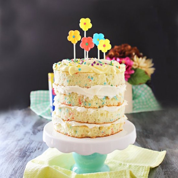 spring funfetti cake