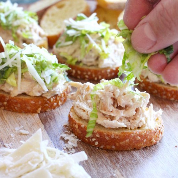 chicken caesar bruschetta