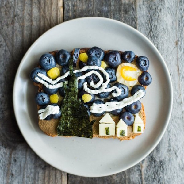 van gogh's starry night on toast