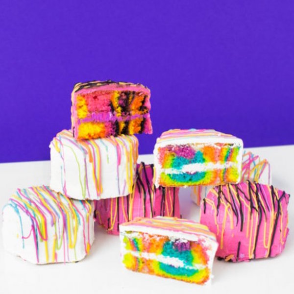 Lisa Frank zebra cakes