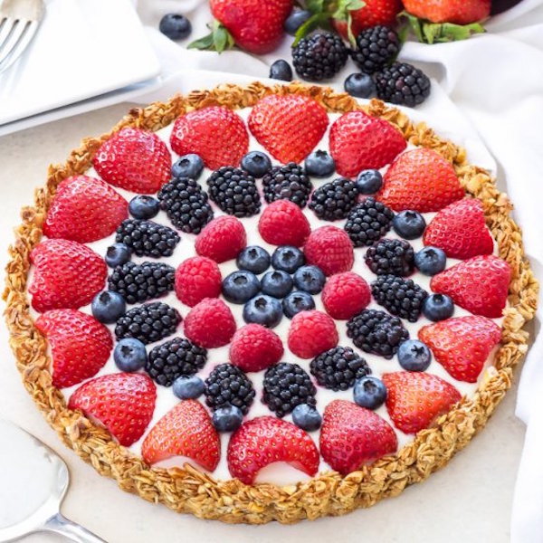 berries and yogurt breakfast tart