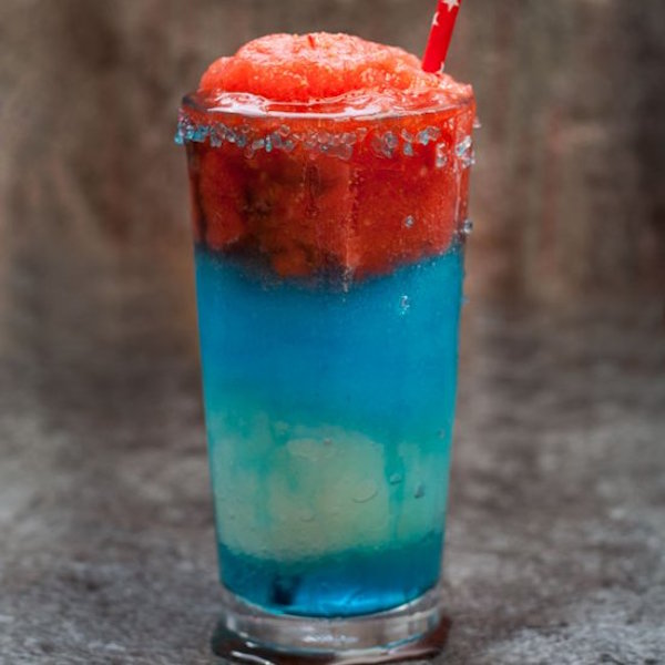 captain america slushy cocktail