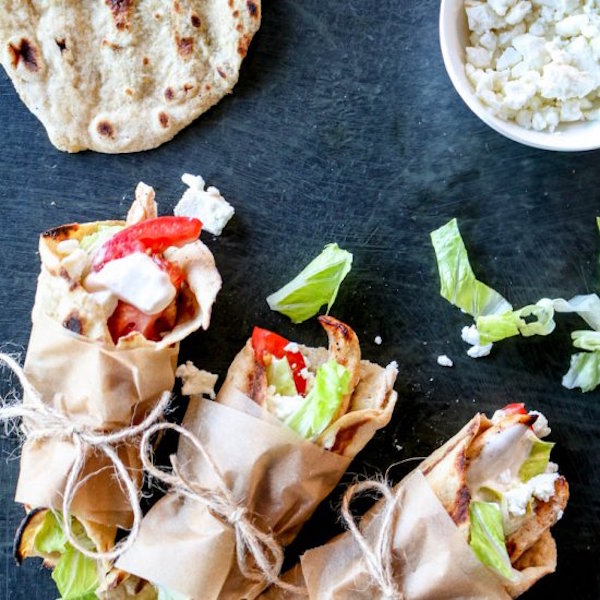 chicken flat bread wraps