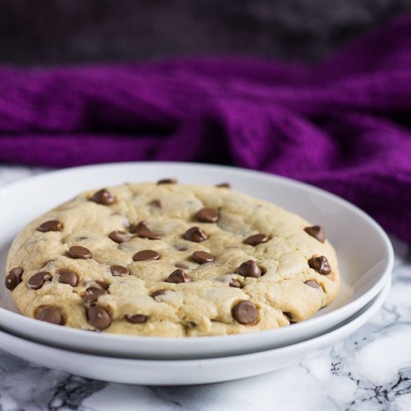 giant chocolate chip cookie for one