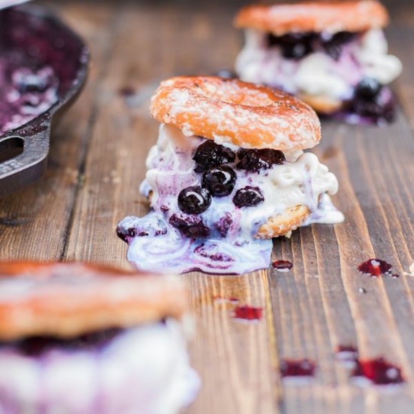 grilled donut ice cream sandwich