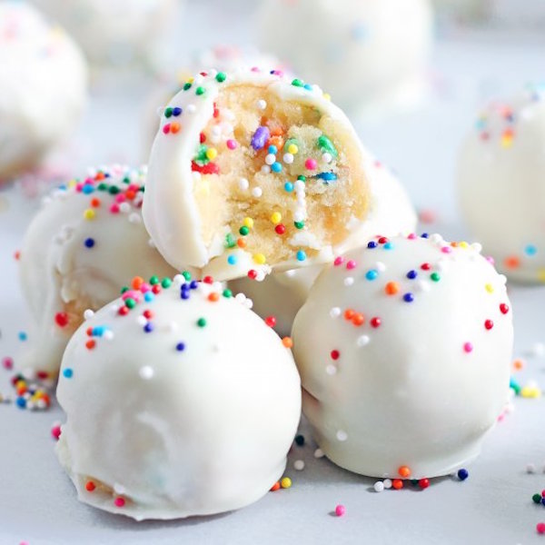 no bake birthday cake truffle